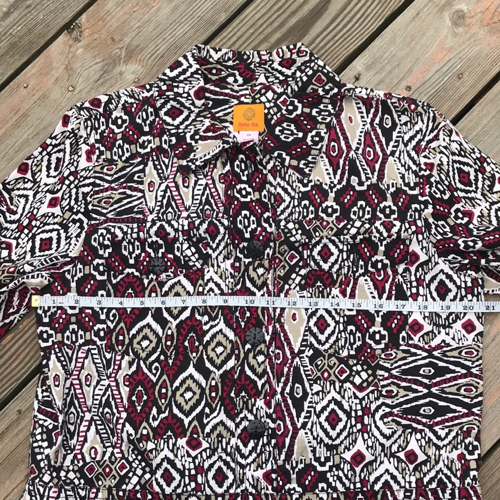Colorful Ruby Rd loose jacket 14 - Picture 7 of 9